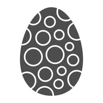 Easter egg with pattern solid icon. Traditional easter eggs with circles glyph イラスト素材
