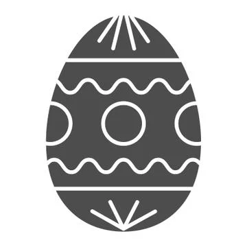 Easter egg with pattern solid icon. Traditional eggs gift with circles and waves Stockillustratie