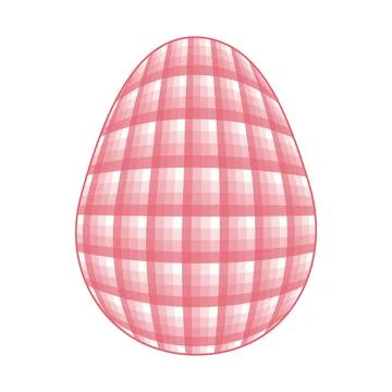 Easter Egg with a pattern Vichy check, French check, gingham - Gingham Stock Illustration
