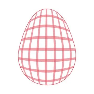 Easter Egg with a pattern Vichy check, French check, gingham - Gingham Stock Illustration