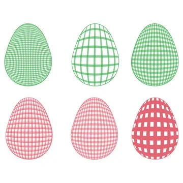 Easter Egg with a pattern Vichy check, French check, gingham - Gingham Stock Illustration