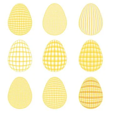 Easter Egg with a pattern Vichy check, French check, gingham - Gingham Stock Illustration