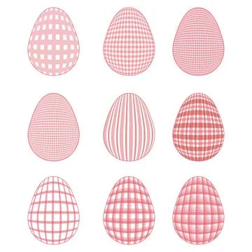 Easter Egg with a pattern Vichy check, French check, gingham - Gingham Stock Illustration