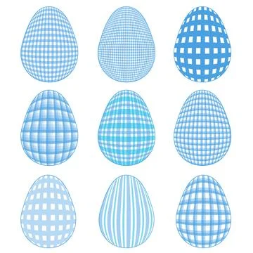 Easter Egg with a pattern Vichy check, French check, gingham - Gingham Stock Illustration