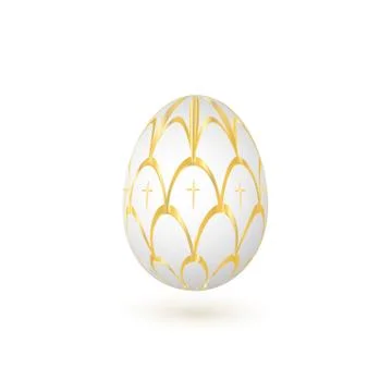 Easter egg with a pattern on a white background. Vector illustration. Illustrazione stock
