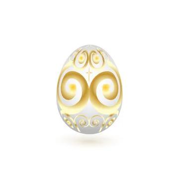 Easter egg with a pattern on a white background. Vector illustration. Stock Illustration