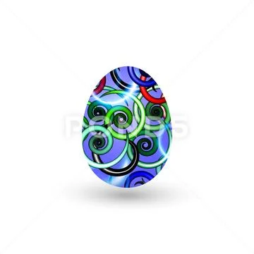 Easter egg with a pattern on a white background. Vector illustration. 库存插图