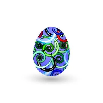 Easter egg with a pattern on a white background. Vector illustration. 스톡 일러스트