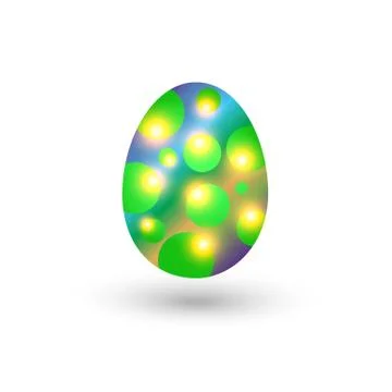 Easter egg with a pattern on a white background. Vector illustration. 스톡 일러스트