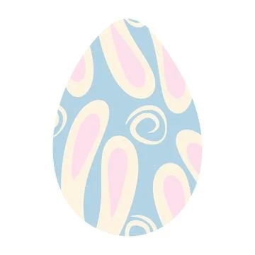 Easter egg patterned bunny ears abstract hand drawn ornament. Easter greeting 库存插图