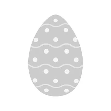 Easter egg patterned dots and wavy lines in grayscale. Sticker Icon Hand drawn Stock Illustration