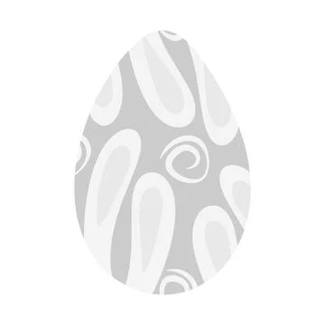 Easter egg patterned hand drawn ornament rabbit ears and abstract shape in 库存插图