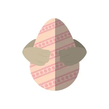 Easter egg paw rabbit decoration shadow Stock Illustration