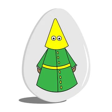 The Easter egg with the penitent of the green robe. Stock Illustration
