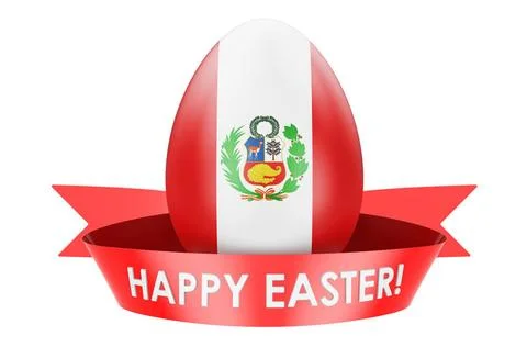 Easter egg with Peruvian flag. Happy Easter in Peru concept, 3D rendering ... Stock Photos