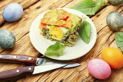 Easter egg pie Stock Photos