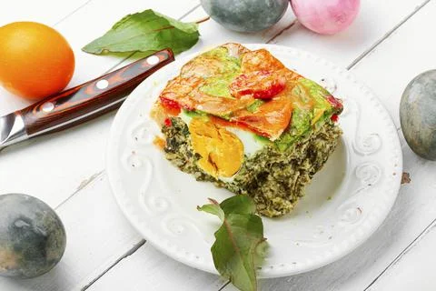 Easter egg pie Stock Photos