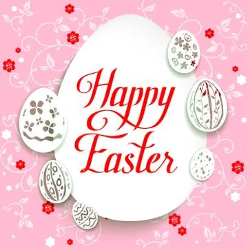 Easter egg on pink background Stock Illustration