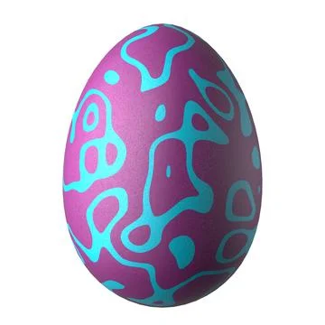 Easter egg pink with a blue pattern. Easter egg isolated on white background. Illustrazione stock