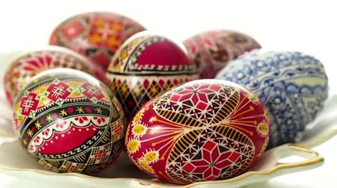 Easter Egg On Plate Stock Footage