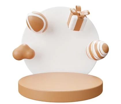 Easter egg podium arch 3d render Stock Illustration