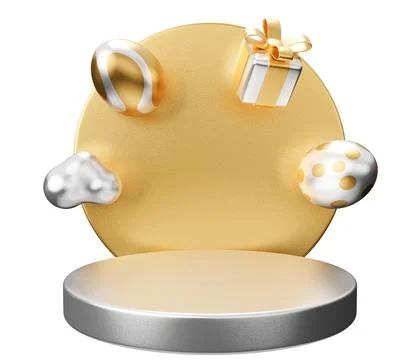 Easter egg podium arch 3d render Stock Illustration