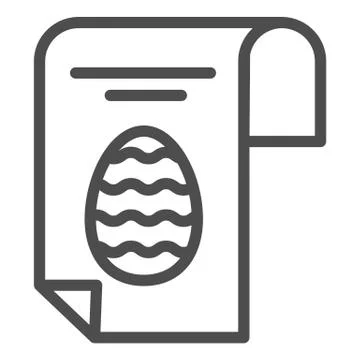 Easter egg poster line icon. Happy Easter greeting card with eggs and text Illustrazione stock
