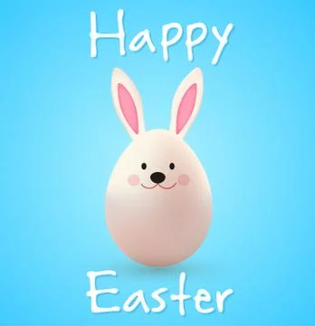 Easter egg rabbit on a blue background. Stock Illustration