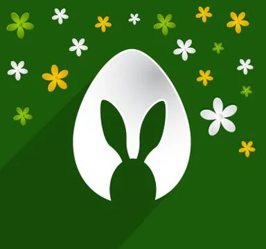 Easter egg rabbit ear card Stock Illustration