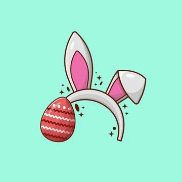 Easter Egg with Rabbit Ears Mascot Vector Design Illustrazione stock