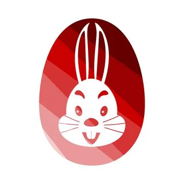 Easter Egg With Rabbit Icon Stock Illustration