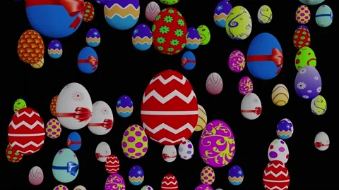 Easter Egg rain - 4K Stock Footage 234331404