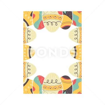 Easter egg rectangle frame design. Easter holiday egg hunt border in colorful Стоковая иллюстрация