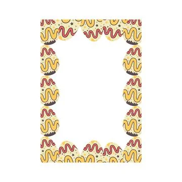 Easter egg rectangle frame design. Easter holiday egg hunt border in colorful Illustrazione stock