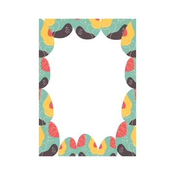 Easter egg rectangle frame design. Happy Easter holiday egg hunt border in イラスト素材