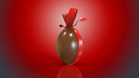 Easter egg red background Video stock 58243533