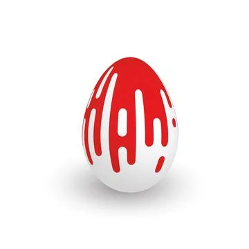 Easter egg with red dripping paint Stock Illustration