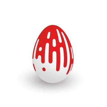 Easter egg with red dripping paint Stock Illustration