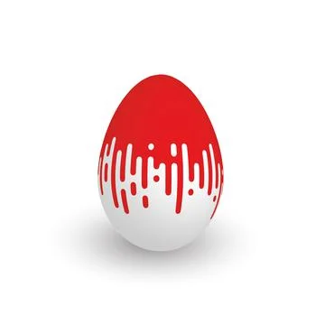 Easter egg with red dripping paint Stock Illustration