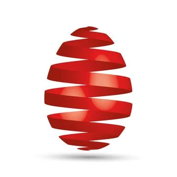 Easter egg red ribbon design Stock Illustration
