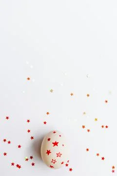 Easter egg with red stars Stock Photos