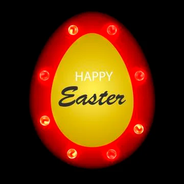 Easter egg retro banner concept Stock Illustration
