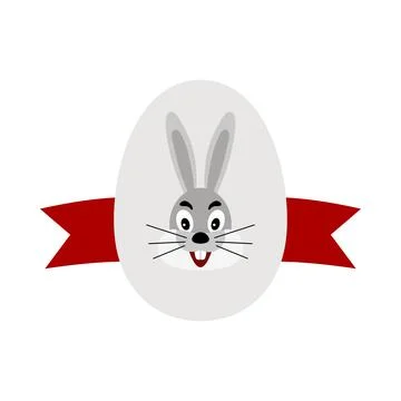 Easter Egg With Ribbon Icon Stock Illustration