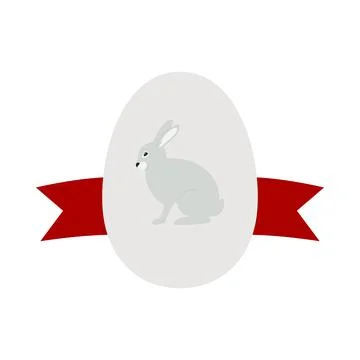 Easter Egg With Ribbon Icon Stock Illustration