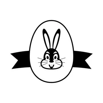 Easter Egg With Ribbon Icon Stock Illustration