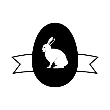 Easter Egg With Ribbon Icon Stock Illustration
