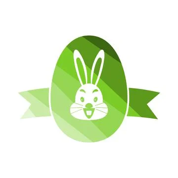 Easter Egg With Ribbon Icon Stock Illustration