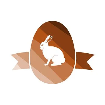 Easter Egg With Ribbon Icon Stock Illustration