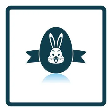 Easter Egg With Ribbon Icon Stock Illustration