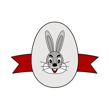 Easter Egg With Ribbon Icon Stock Illustration